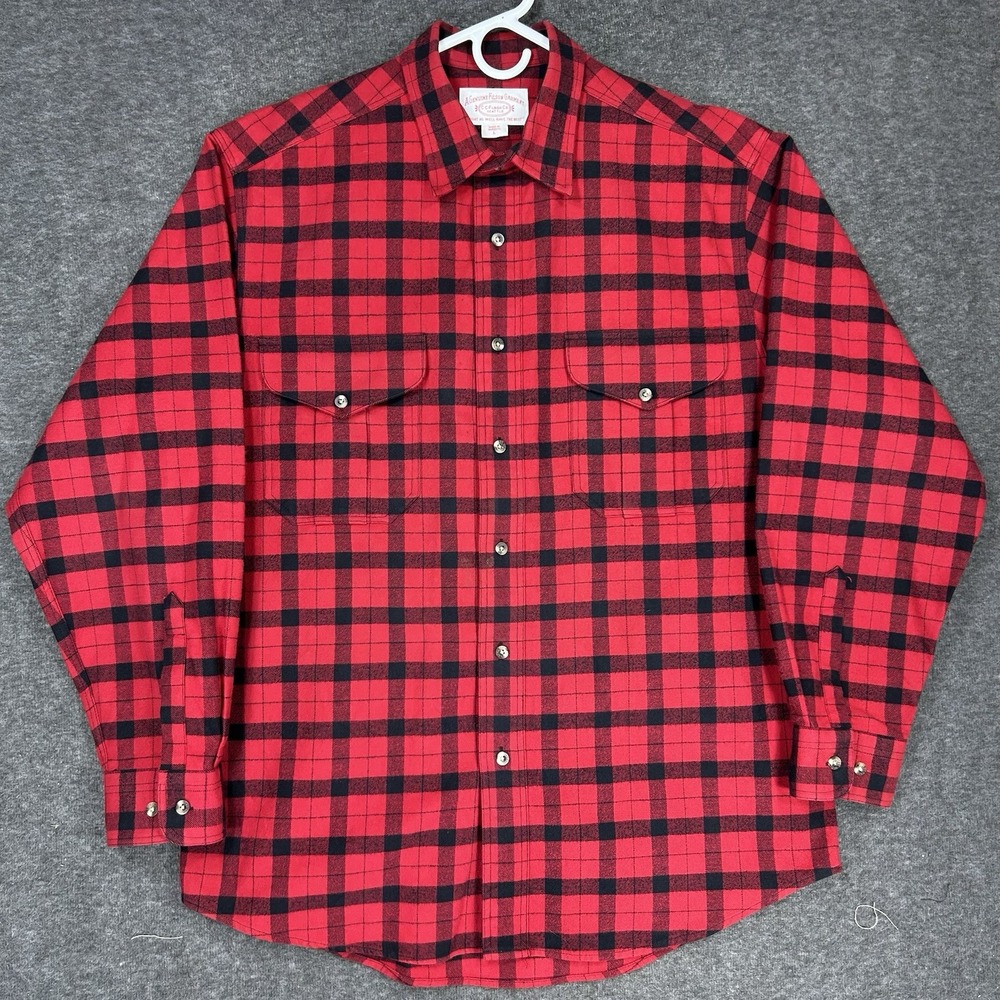 Vintage Filson Alaskan Guide Shirt Mens L Red Plaid Long Sleeve Heavyweight Y2K